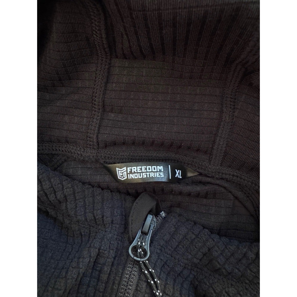 Freedom Industries V2 Radiase Thermal Grid Hoodie Mens XL Solid Black Zip Jacket - Picture 6 of 6